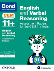 Bond 11+ English and Verbal Reasoning Assessment Papers for the CEM 11+ tests: 8-9 years