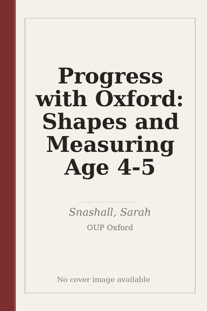 Progress with Oxford: Shapes and Measuring Age 4-5 - no cover image available