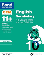 Bond 11+ CEM Vocabulary 10 Minute Tests: Ready for the 2026 Cambridge Select Insight exam: 10-11 Years (Bond CEM)
