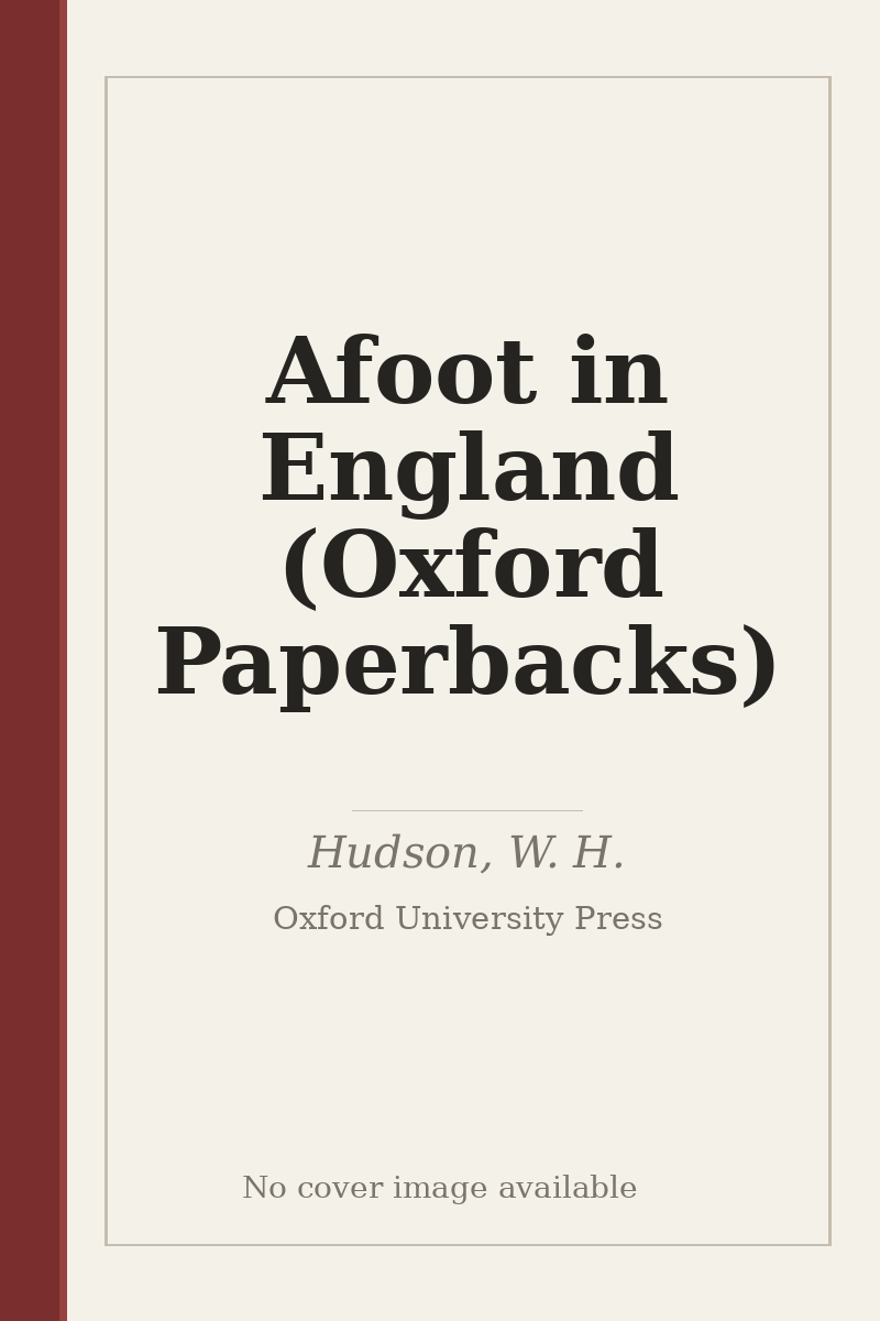 Afoot in England (Oxford Paperbacks) - no cover image available