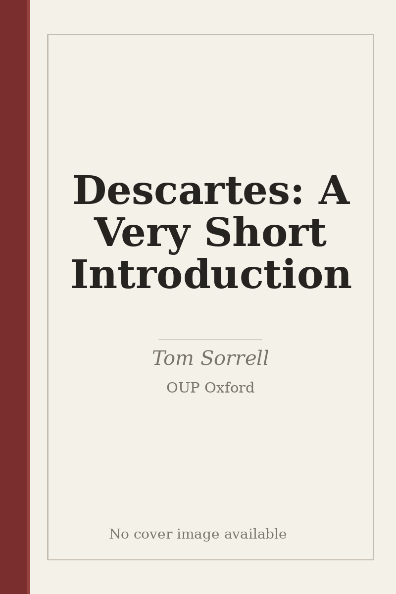 Descartes: A Very Short Introduction - no cover image available