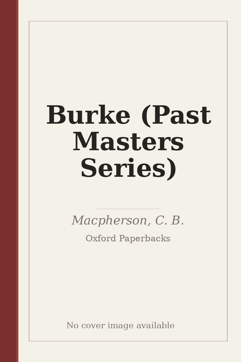 Burke (Past Masters Series) - no cover image available