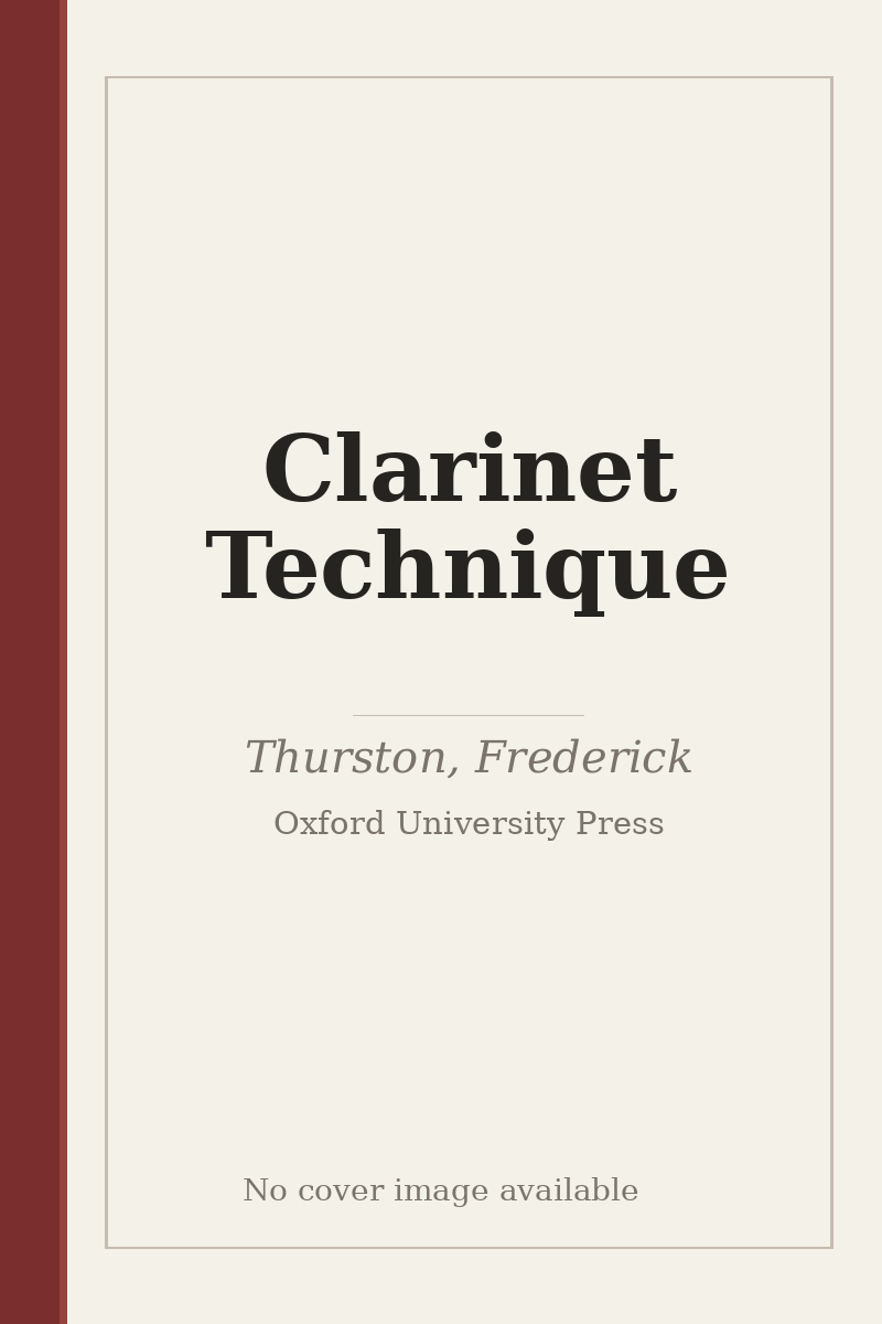 Clarinet Technique - no cover image available