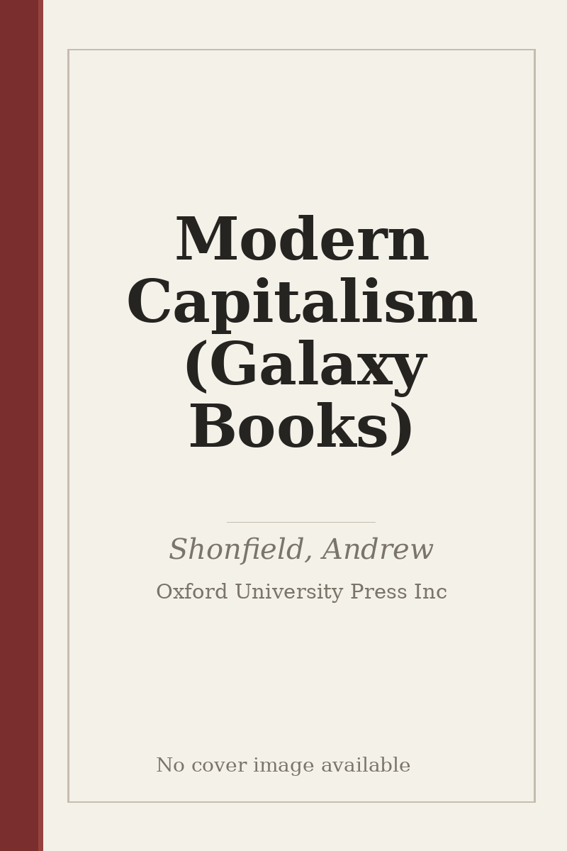 Modern Capitalism (Galaxy Books) - no cover image available