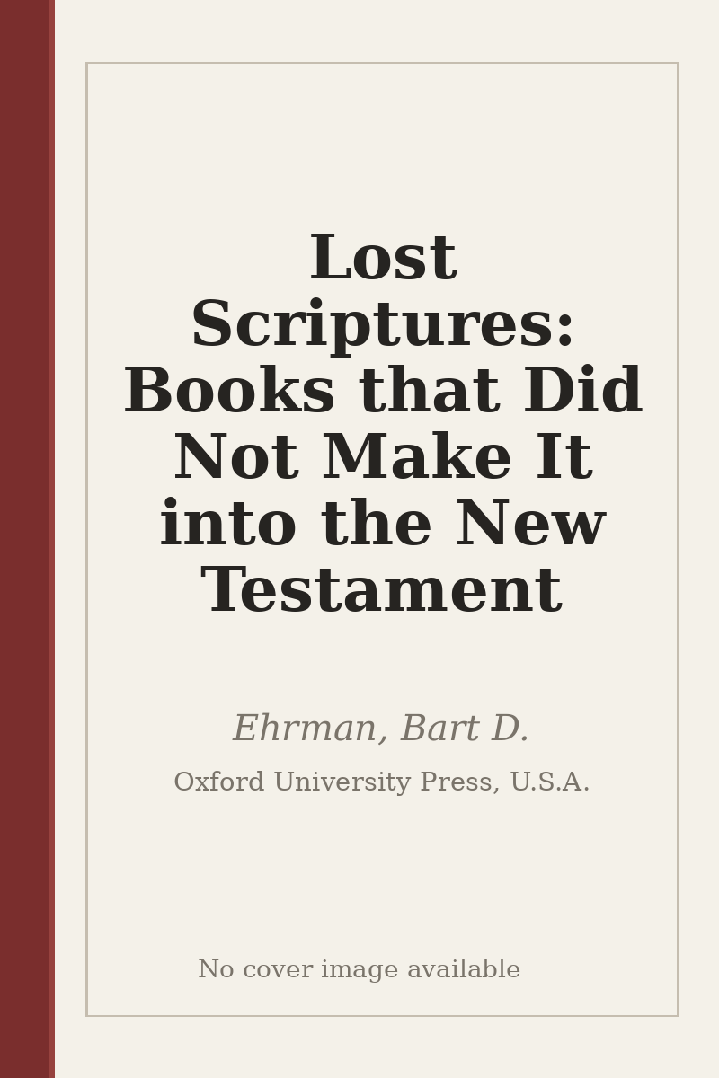 Lost Scriptures: Books that Did Not Make It into the New Testament - no cover image available