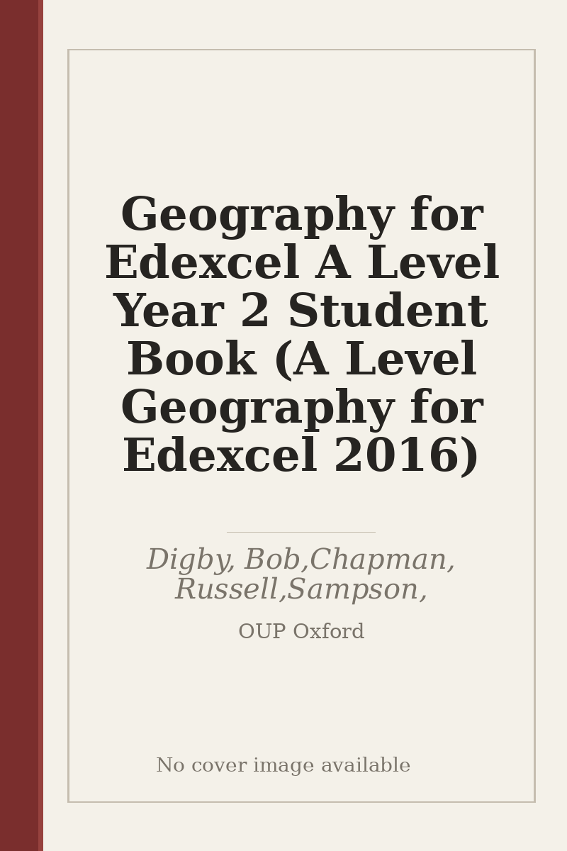 Geography for Edexcel A Level Year 2 Student Book (A Level Geography for Edexcel 2016) - no cover image available