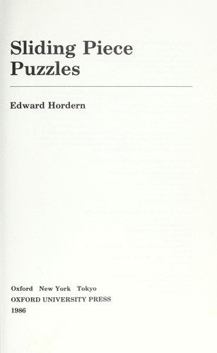 Sliding Piece Puzzles (Recreations in mathematics)