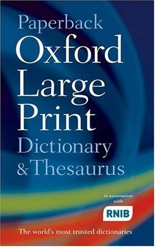 Paperback Large Print Dictionary & Thesaurus