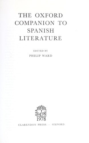 The Oxford Companion to Spanish Literature