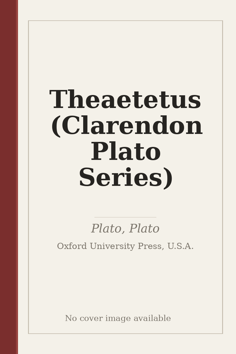 Theaetetus (Clarendon Plato Series) - no cover image available