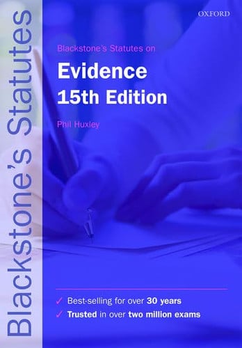 Blackstone's Statutes on Evidence (Blackstone's Statute Series)
