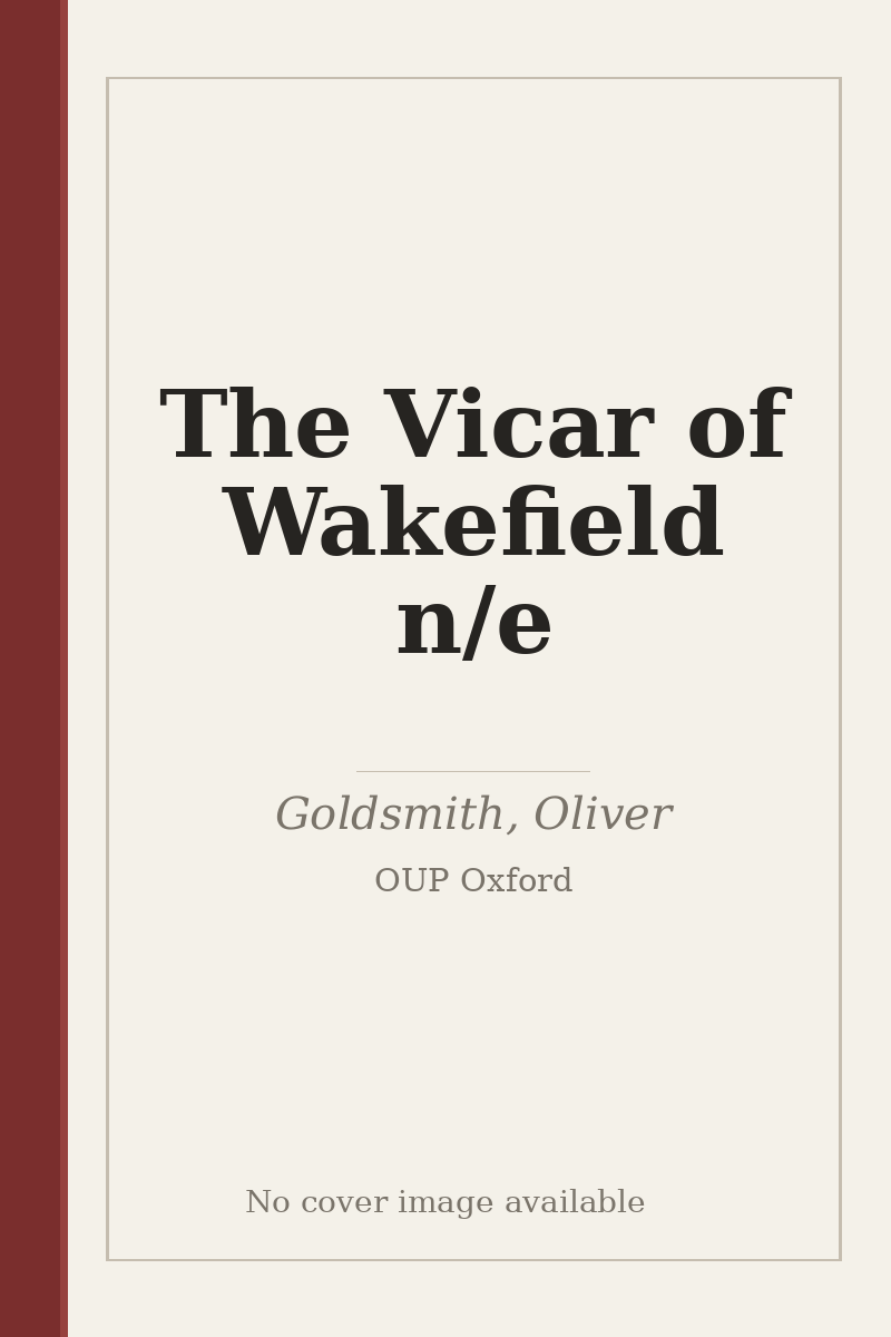 The Vicar of Wakefield n/e - no cover image available