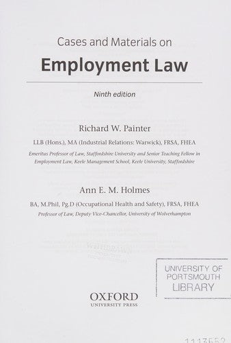 Cases and Materials on Employment Law