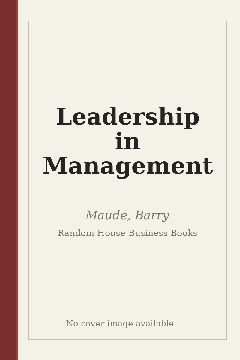 Leadership in Management - no cover image available