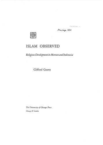 Islam Observed: Religious Development in Morocco and Indonesia (Phoenix Books)