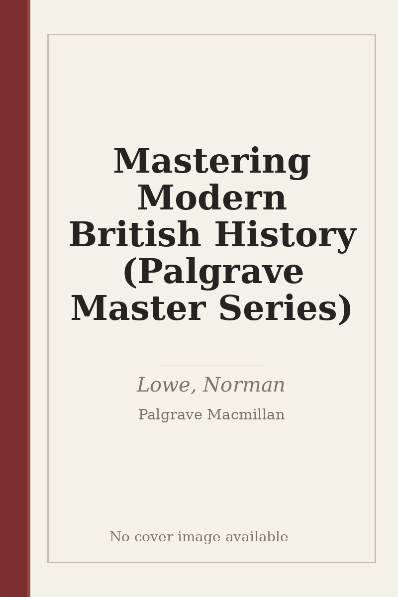 Mastering Modern British History (Palgrave Master Series) - no cover image available