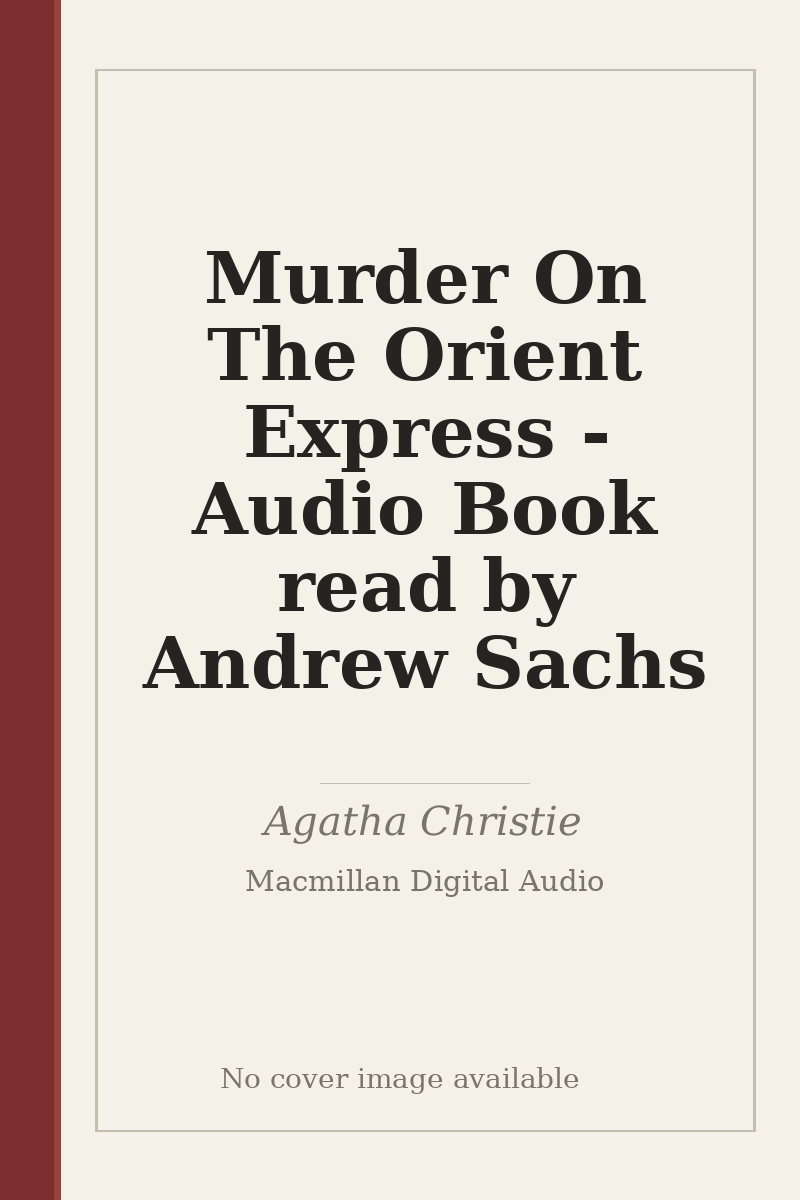 Murder On The Orient Express - Audio Book read by Andrew Sachs - no cover image available