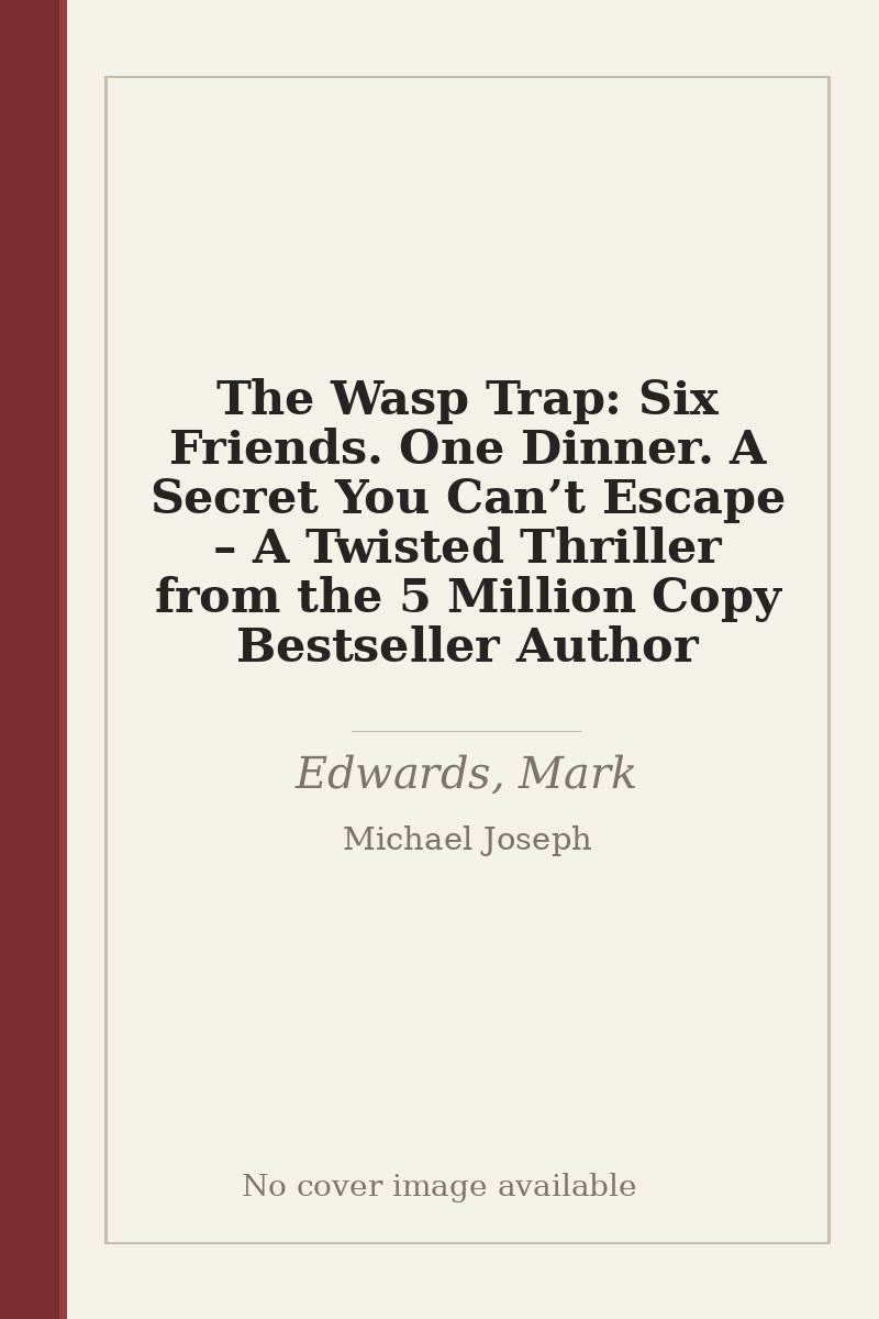 The Wasp Trap: Six Friends. One Dinner. A Secret You Can’t Escape – A Twisted Thriller from the 5 Million Copy Bestseller Author - no cover image available