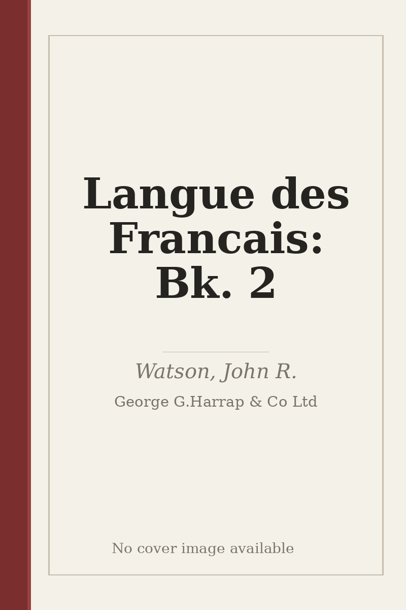 Langue des Francais: Bk. 2 - no cover image available