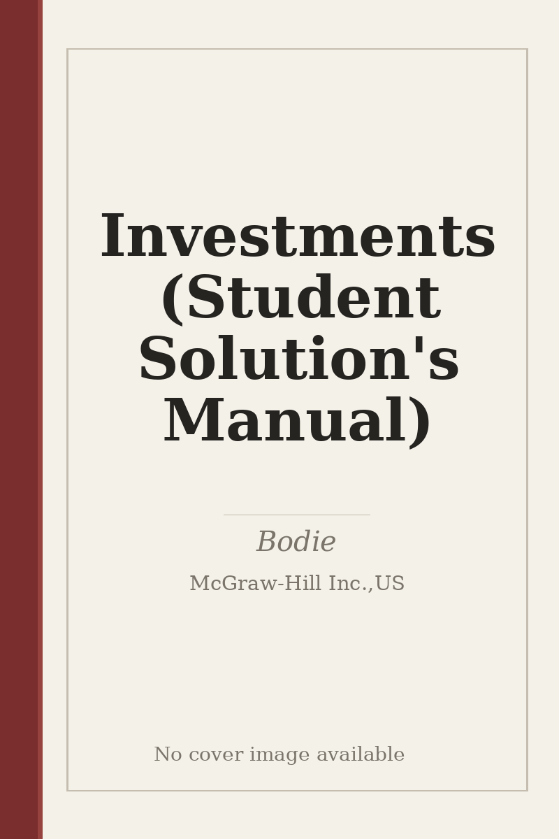 Investments (Student Solution's Manual) - no cover image available