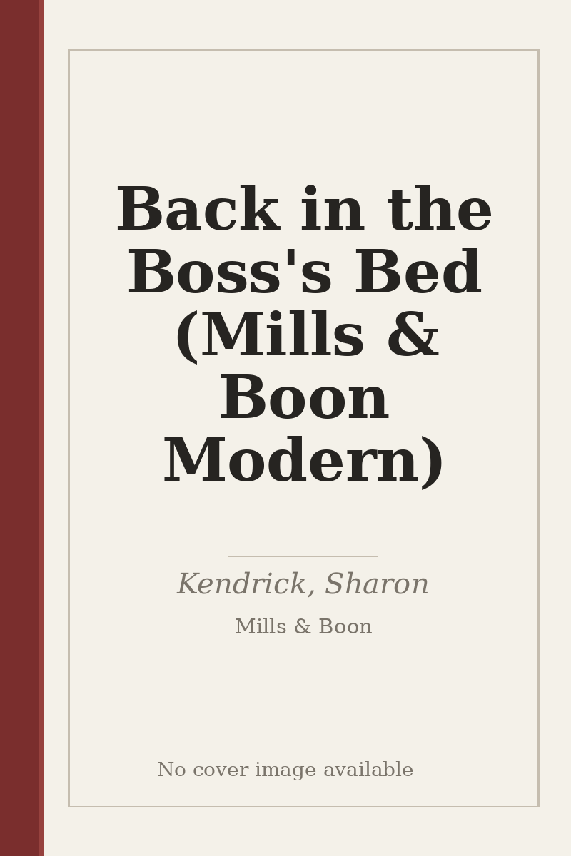 Back in the Boss's Bed (Mills & Boon Modern) - no cover image available