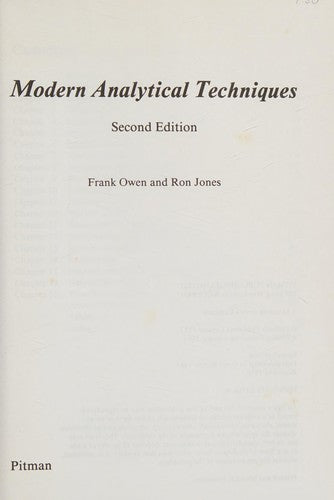 Modern Analytical Techniques