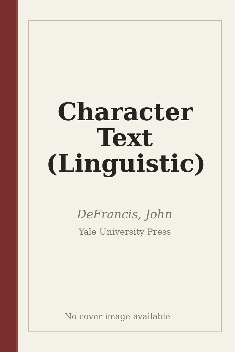 Character Text (Linguistic) - no cover image available