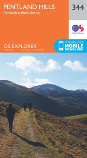 Pentland Hills Map | Peniciuk & West Linton | Ordnance Survey | OS Explorer Map 344 | Scotland | Walks | Hiking | Maps | Adventure