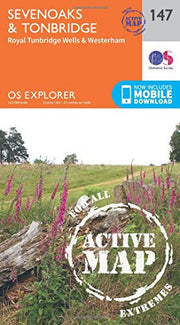 Sevenoaks & Tonbridge Map | Weatherproof | Royal Tunbridge Wells & Westerham | Ordnance Survey | OS Explorer Active Map 147 | England | Walks | Hiking | Maps | Adventure