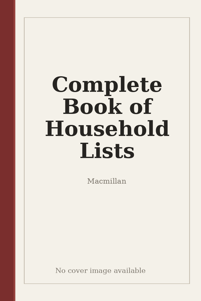 Complete Book of Household Lists - no cover image available