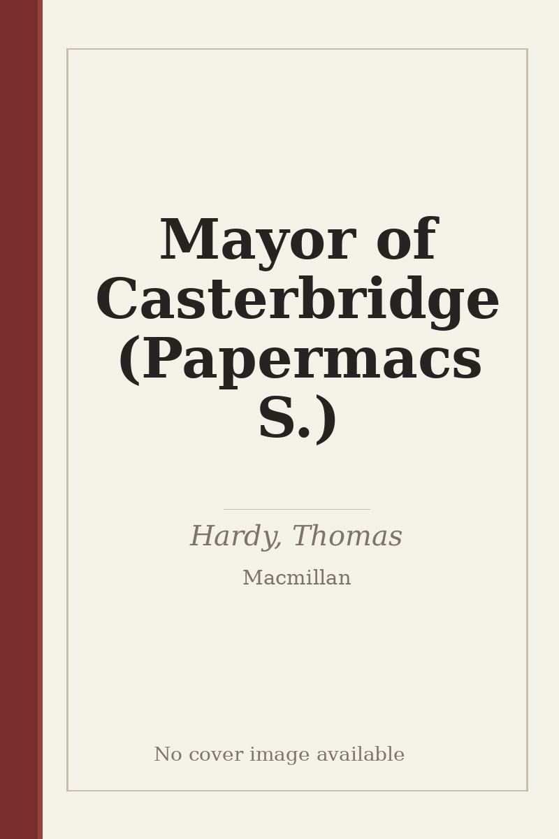 Mayor of Casterbridge (Papermacs S.) - no cover image available