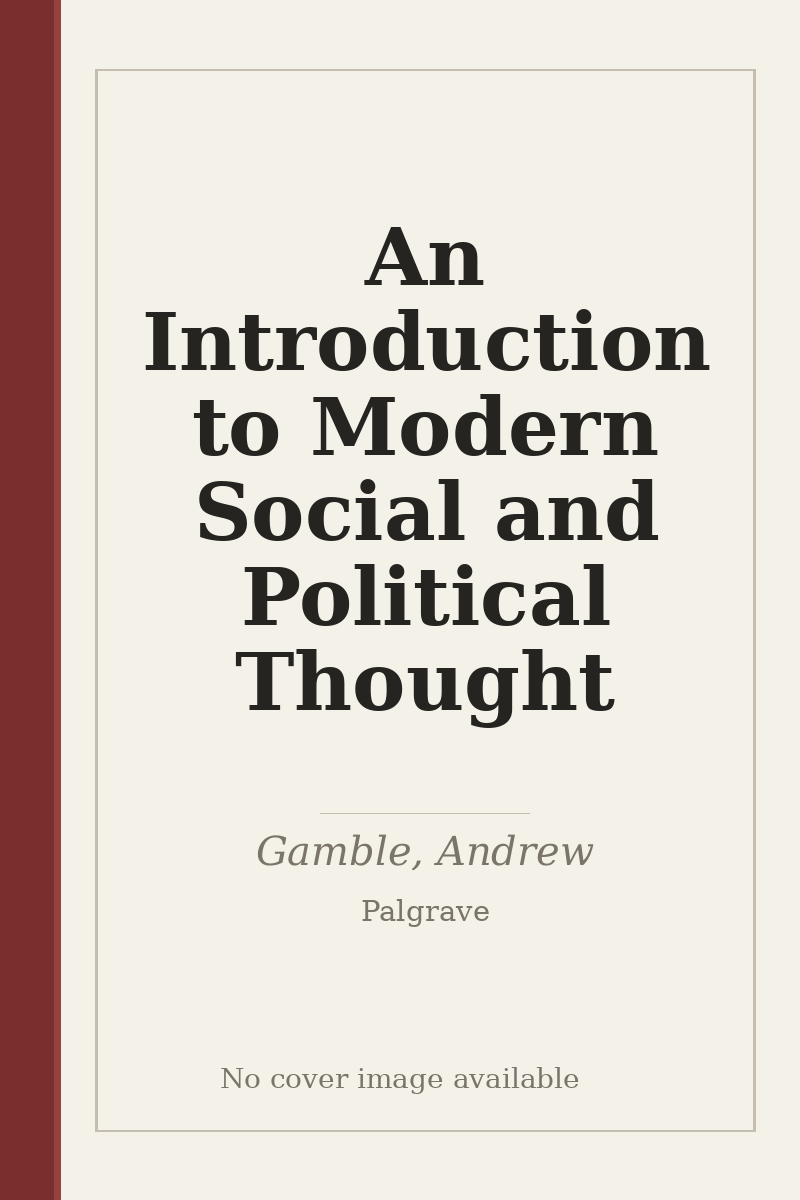 An Introduction to Modern Social and Political Thought - no cover image available