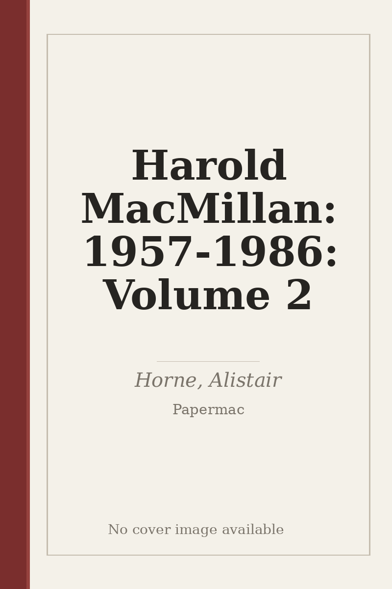 Harold MacMillan: 1957-1986: Volume 2 - no cover image available