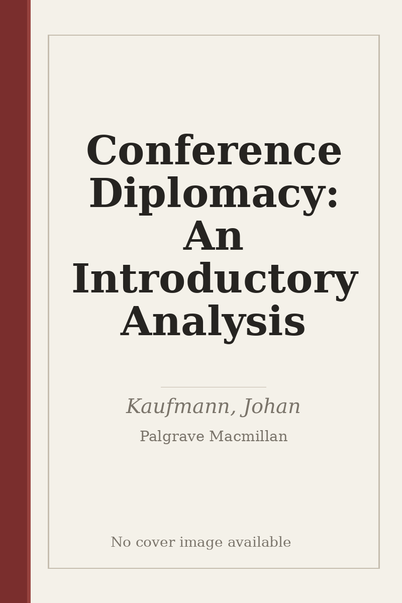 Conference Diplomacy: An Introductory Analysis - no cover image available