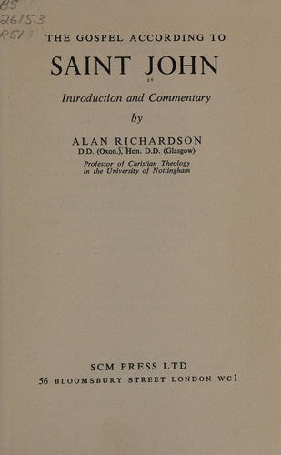 Saint John (Torch Bible Commentaries)