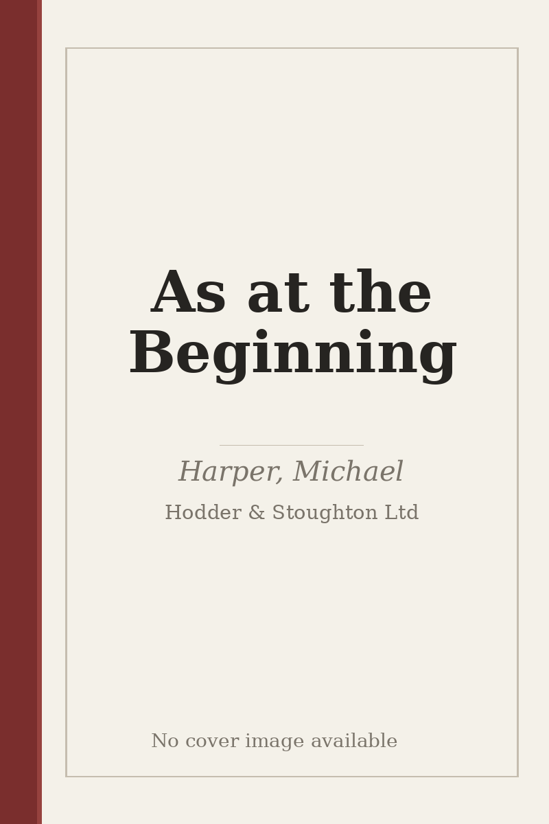 As at the Beginning - no cover image available