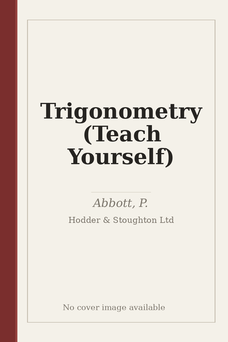 Trigonometry (Teach Yourself) - no cover image available