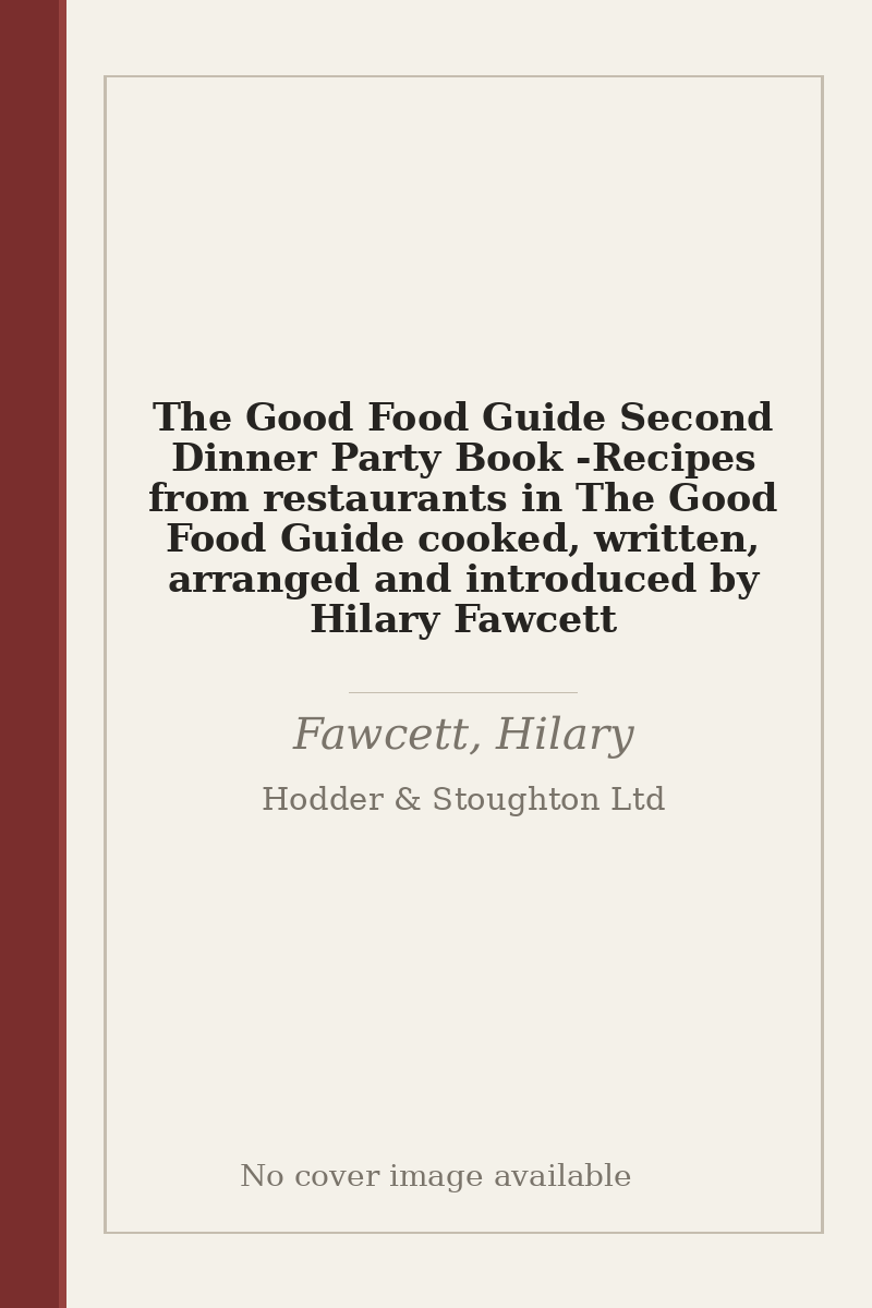 The Good Food Guide Second Dinner Party Book - Recipes from restaurants in The Good Food Guide cooked, written, arranged and introduced by Hilary Fawcett - no cover image available
