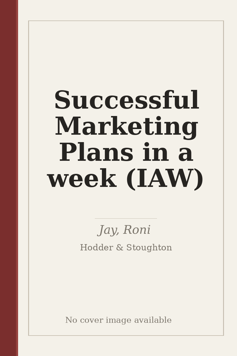 Successful Marketing Plans in a week (IAW) - no cover image available