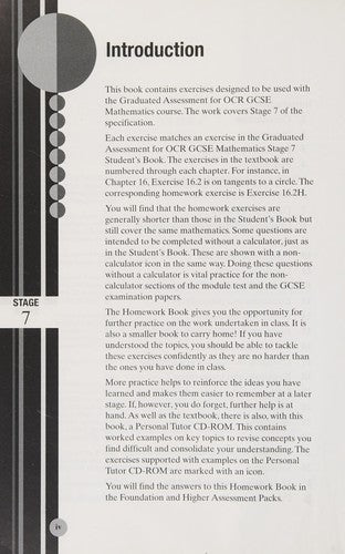 Homework (Bk. 7) (Graduated Assessment for Two Tier GCSE Mathematics for OCR S.)