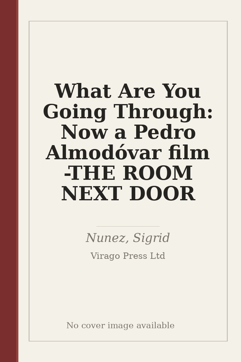 What Are You Going Through: Now a Pedro Almodóvar film - THE ROOM NEXT DOOR - no cover image available