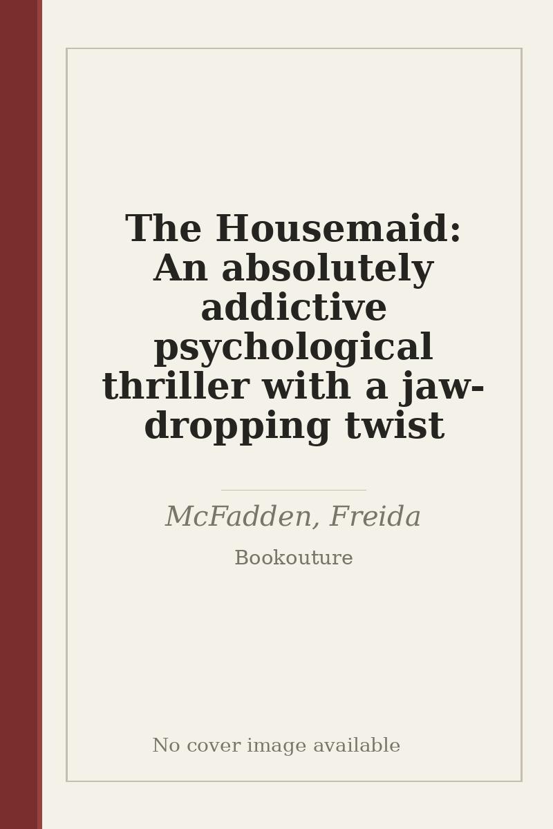 The Housemaid: An absolutely addictive psychological thriller with a jaw-dropping twist - no cover image available