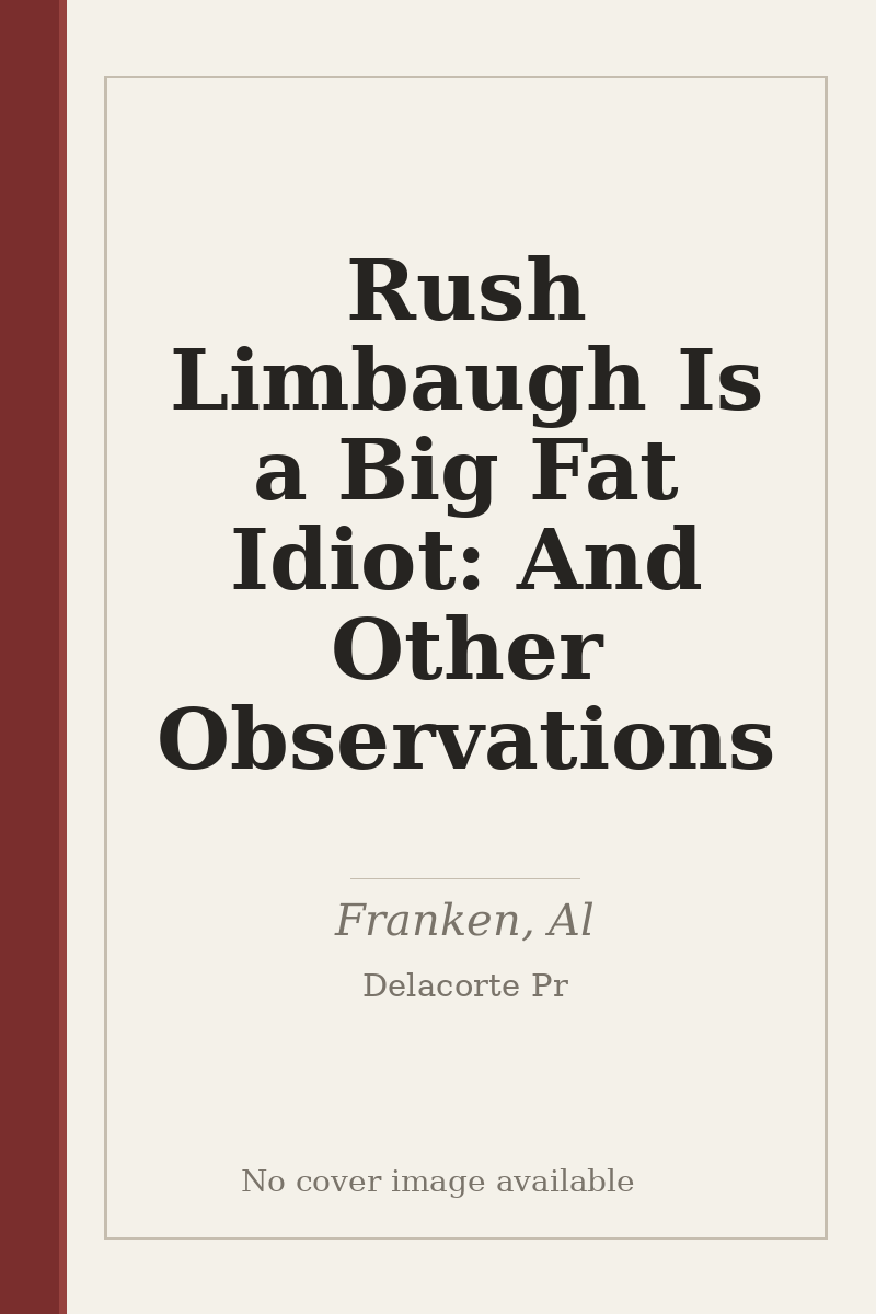 Rush Limbaugh Is a Big Fat Idiot: And Other Observations - no cover image available