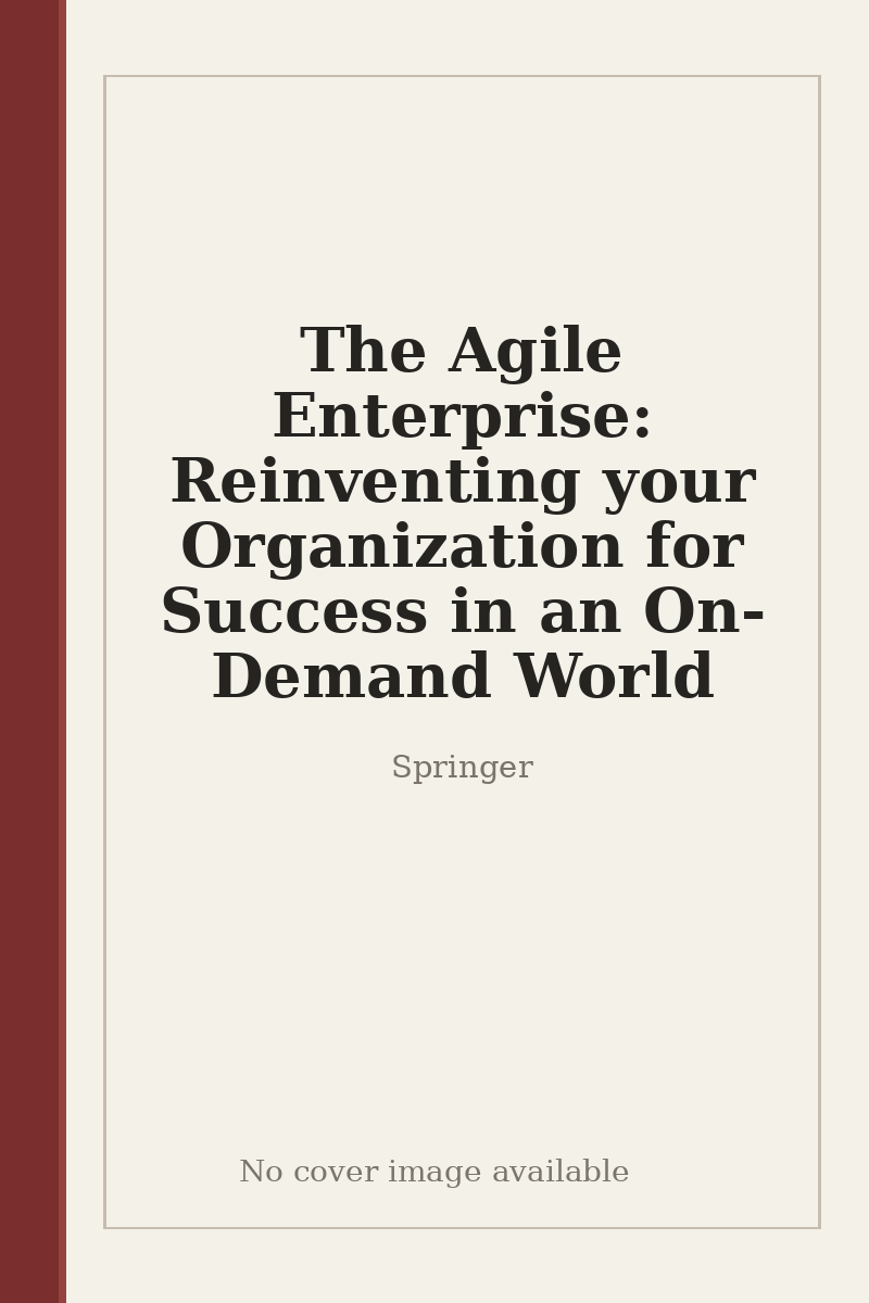 The Agile Enterprise: Reinventing your Organization for Success in an On-Demand World - no cover image available