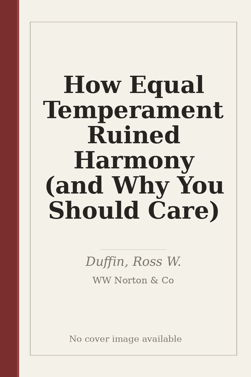 How Equal Temperament Ruined Harmony (and Why You Should Care) - no cover image available