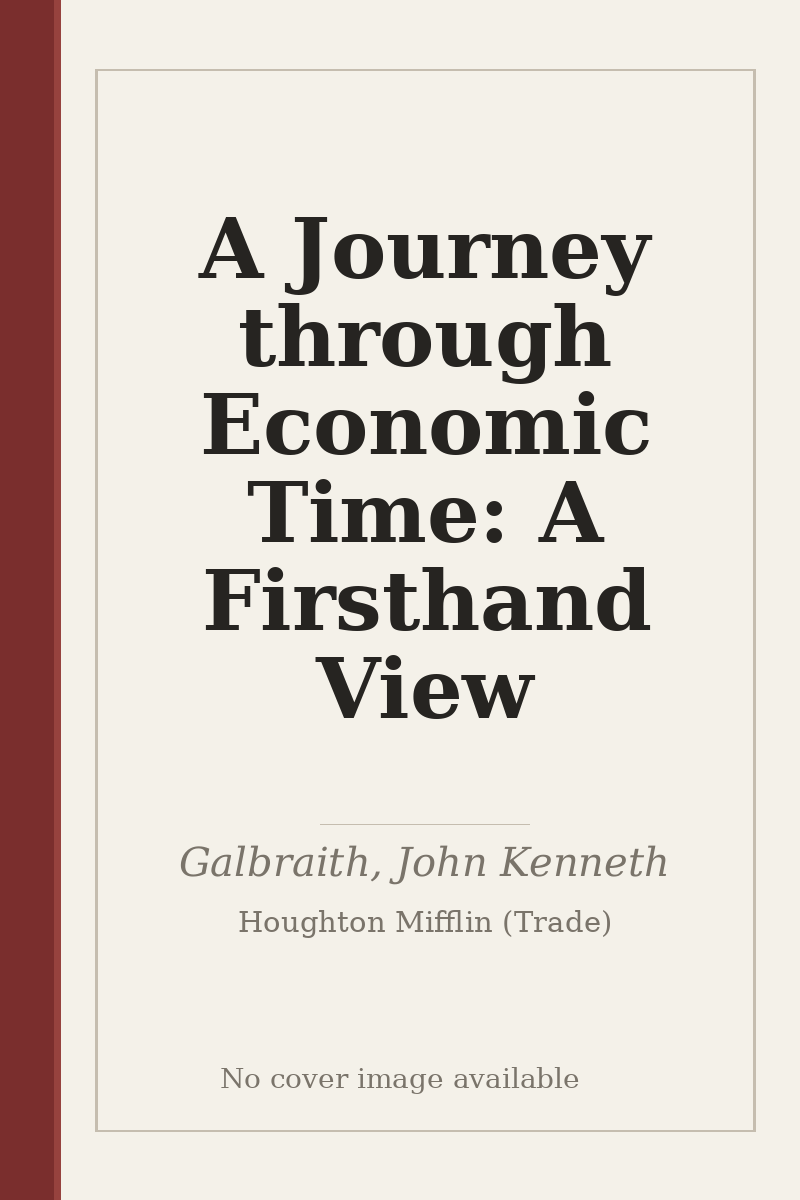 A Journey through Economic Time: A Firsthand View - no cover image available