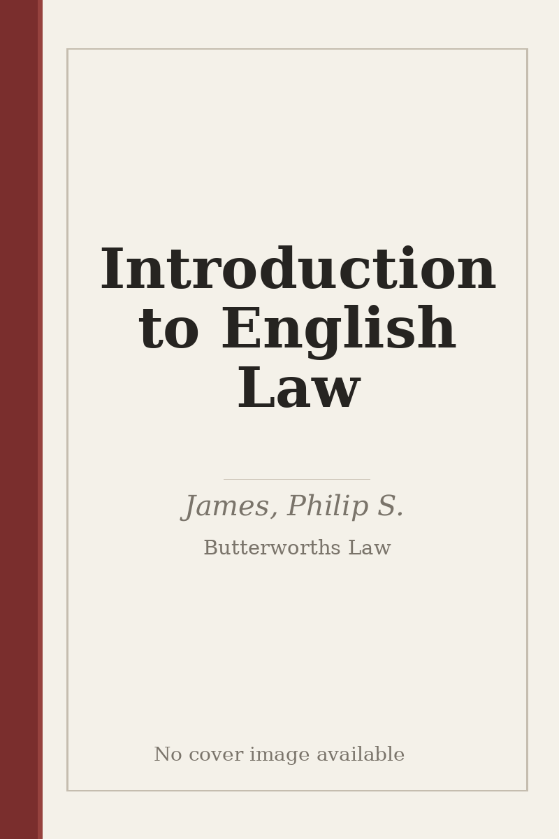 Introduction to English Law - no cover image available