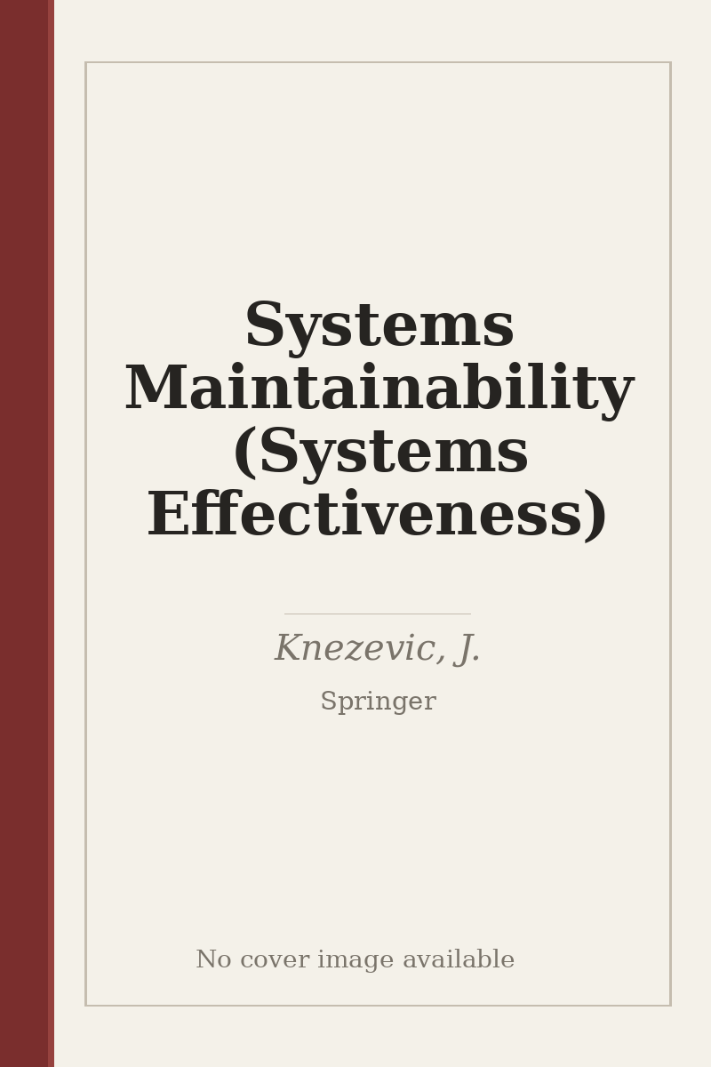 Systems Maintainability (Systems Effectiveness) - no cover image available