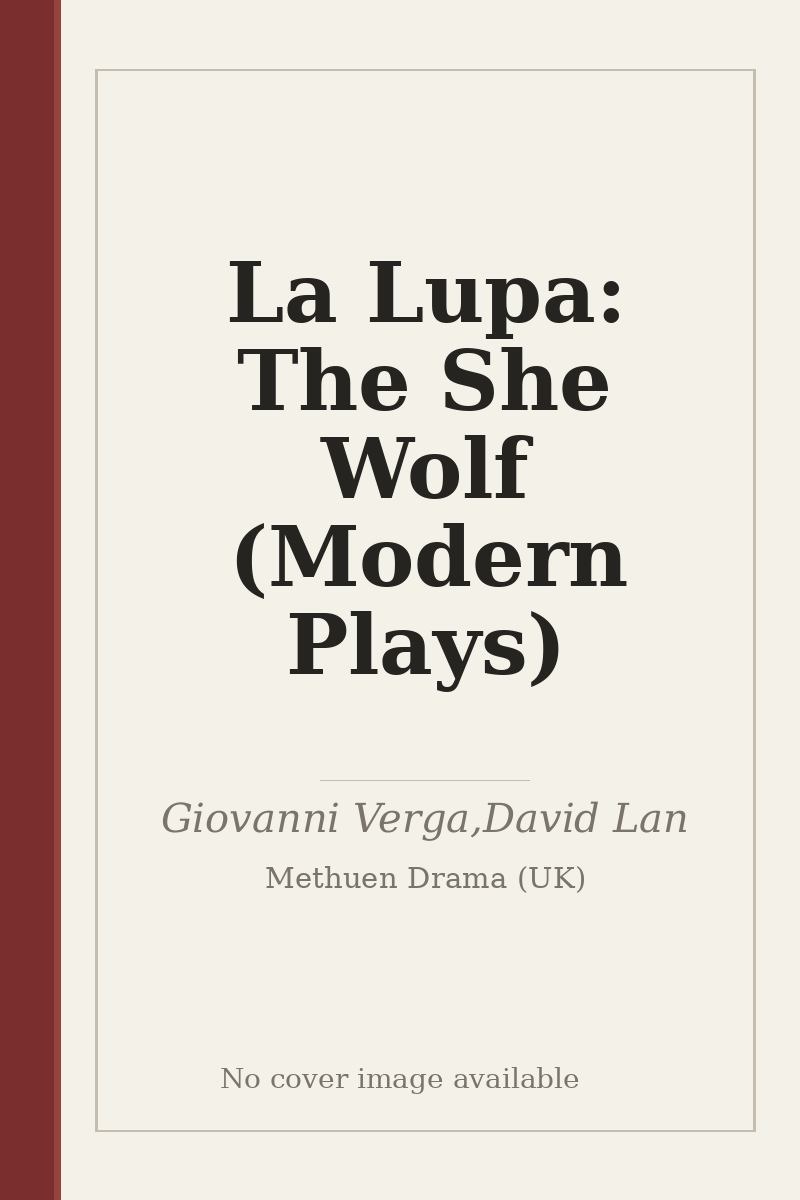 La Lupa: The She Wolf (Modern Plays) - no cover image available