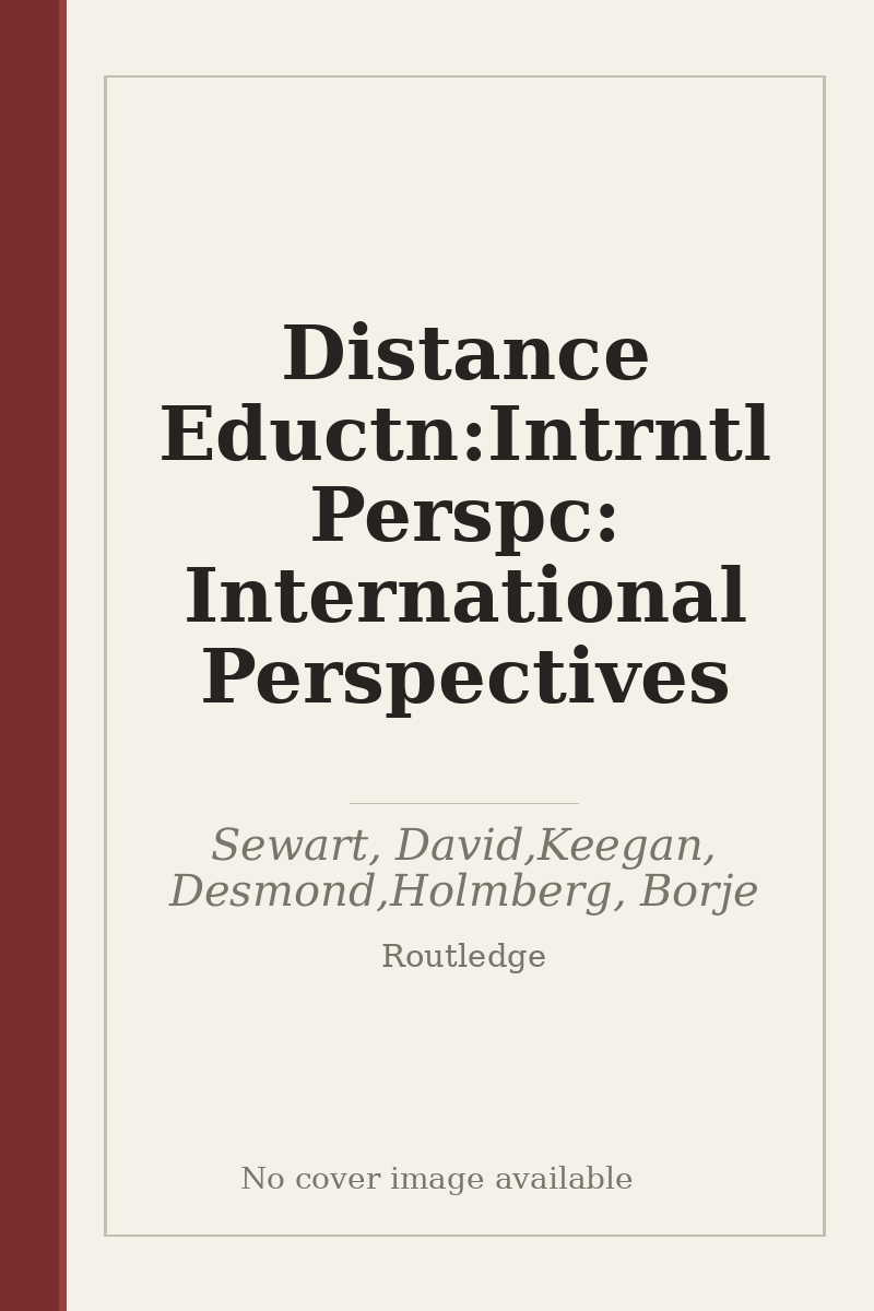 Distance Eductn:Intrntl Perspc: International Perspectives - no cover image available